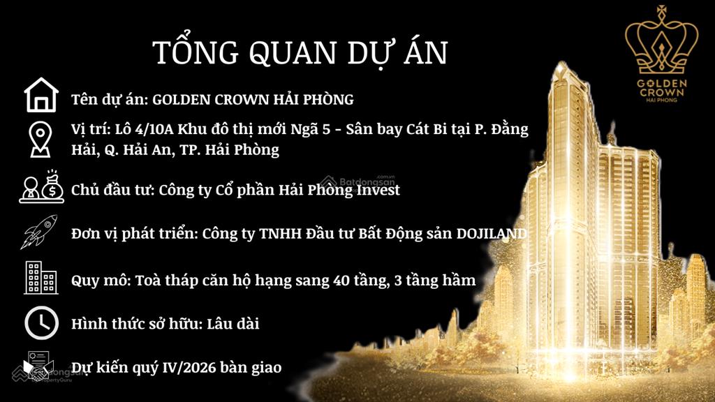 Bán 3pn golden crown hải phòng vốn ban đầu 1,22 tỷ, ưu đãi tháng này