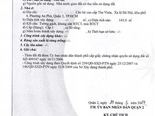 Chủ cần bán nhanh chung cư the vista an phú, tầng đẹp, giá 9,5 tỷ, 145,9m2