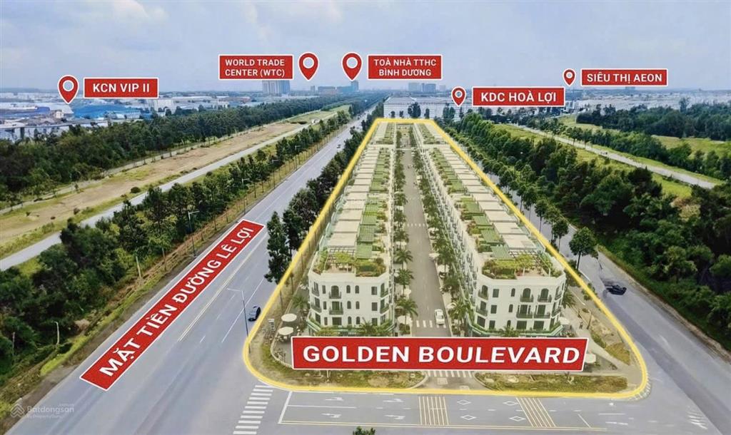 Shophouse 2 mặt tiền đại lộ lê lợi  dự án golden boulevard