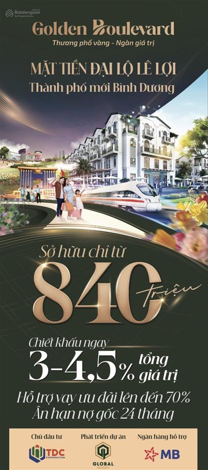 Shophouse 2 mặt tiền đại lộ lê lợi  dự án golden boulevard