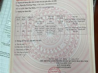 Bán lô đất chính chủ 219m2 giá 2,6 tỷ tại sơn tây  hà nội