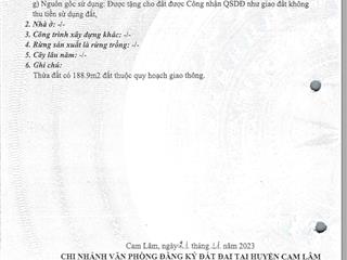 Bán đất 2568 m2 mặt tiền đường số 5 cam thành bắc, cam lâm giá 12,84 tỷ đồng (5 triệu/m²)