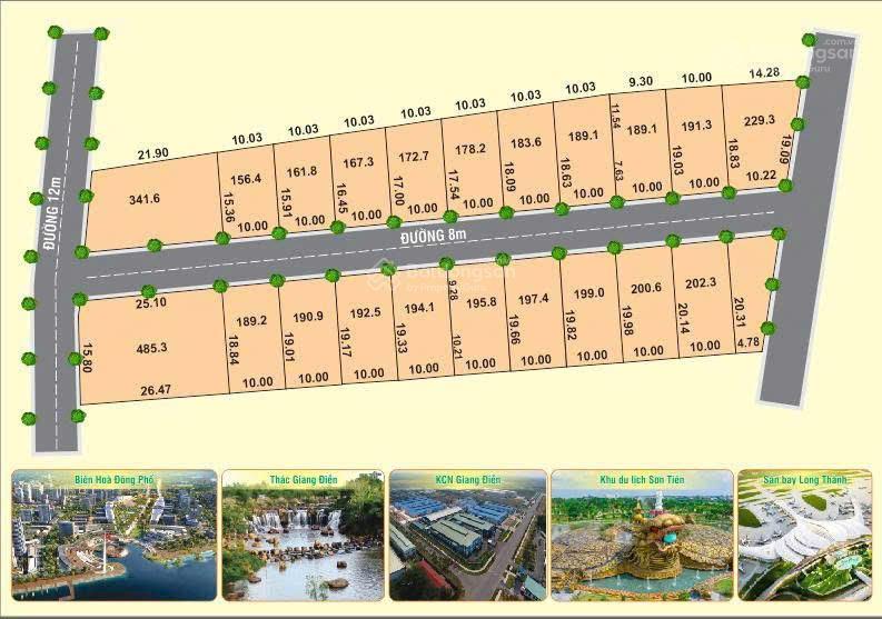 Bán đất mặt tiền, sổ hồng riêng, thổ cư 100%, vị trí đẹp, tiềm năng tăng giá