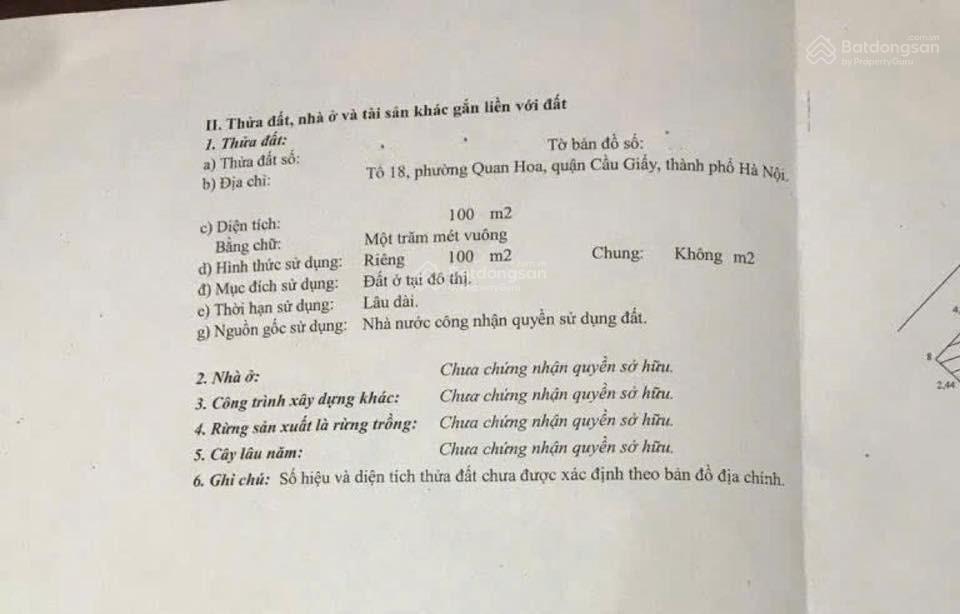 Mặt phố 100 m2 giá mềm cho đầu tư, chỉ 400 triệu/m2, sổ vuông đét, tại nguyễn khánh toàn cầu giấy.