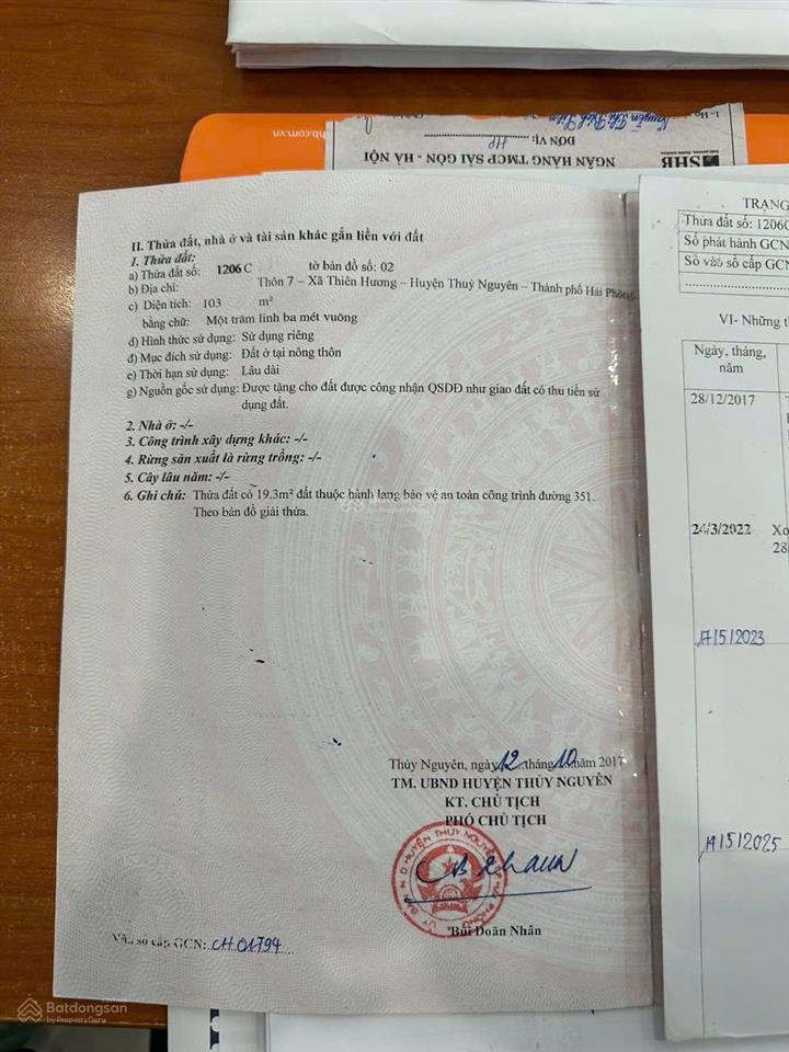 Bán đất chính chủ, phường thiên hương