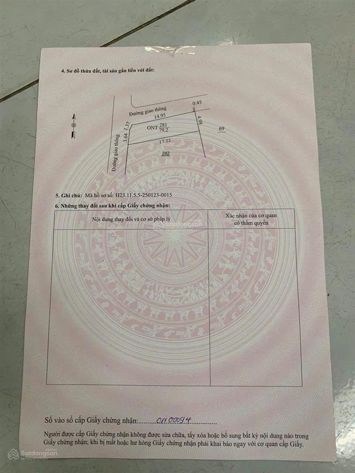 251m2 có ngay 180m2 thổ cư, đất vuông vắn đẹp