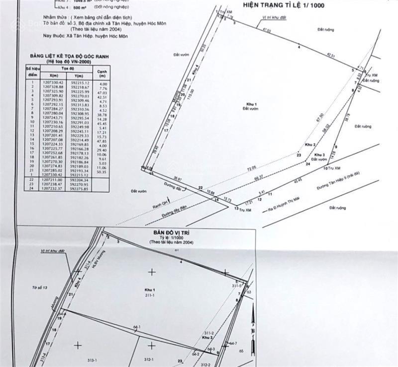 Ngân hàng thanh lý bán đất lớn mặt tiền đường tân hiệp 9, xã tân hiệp, huyện hóc môn, tphcm