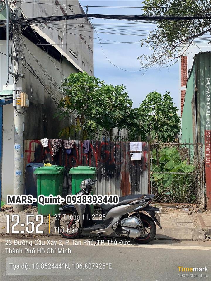 Bán đất chính chủ phường tân phú, thành phố thủ đức, mặt tiền đường nhựa rộng 8m