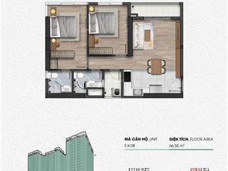 Căn góc đẹp, full sáng 2pn. 68m2