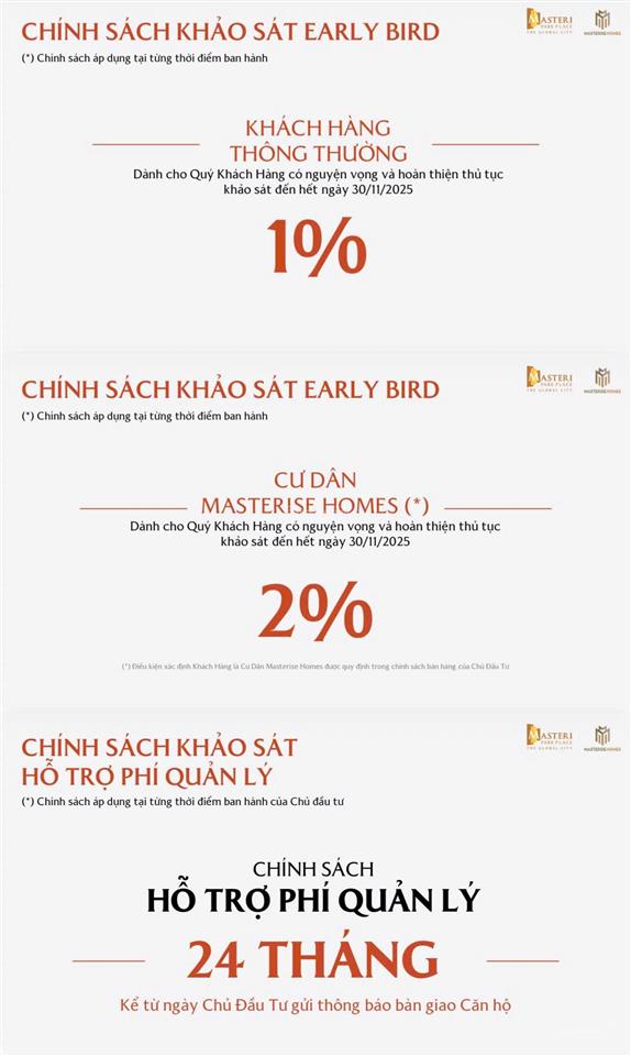 Chủ đầu tư mở bán căn hộ 1pn hạng sang masteri park place the global city  hotline 0776 943 ***