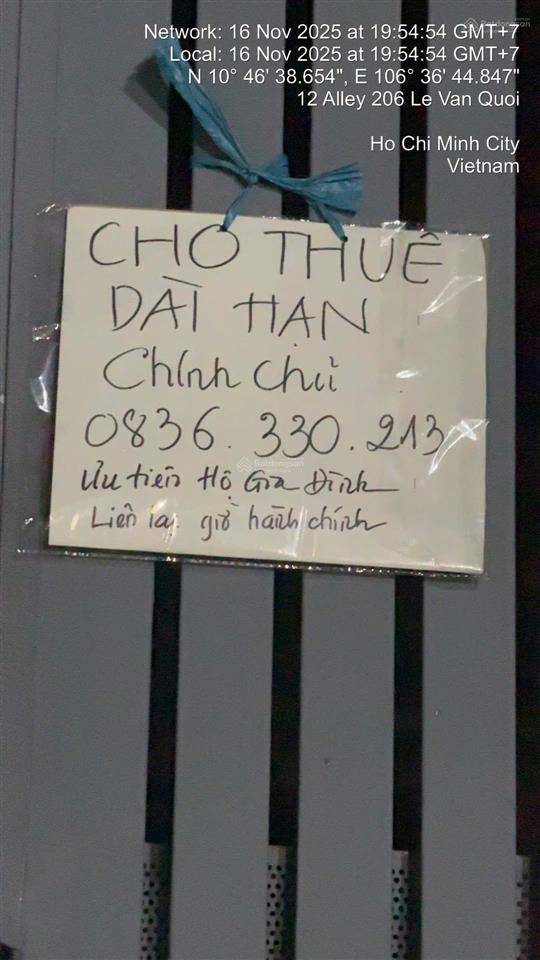 Cho thuê dài hạn nhà mặt tiền hẻm 6m