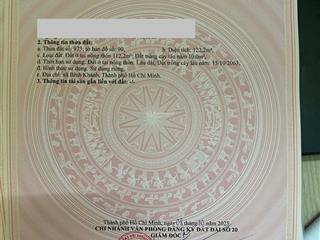 Bán gấp lô nền 122,2m2 thổ cư ngay khu dân cư, cây xăng hiệp quế đi vào. giá đầu tư