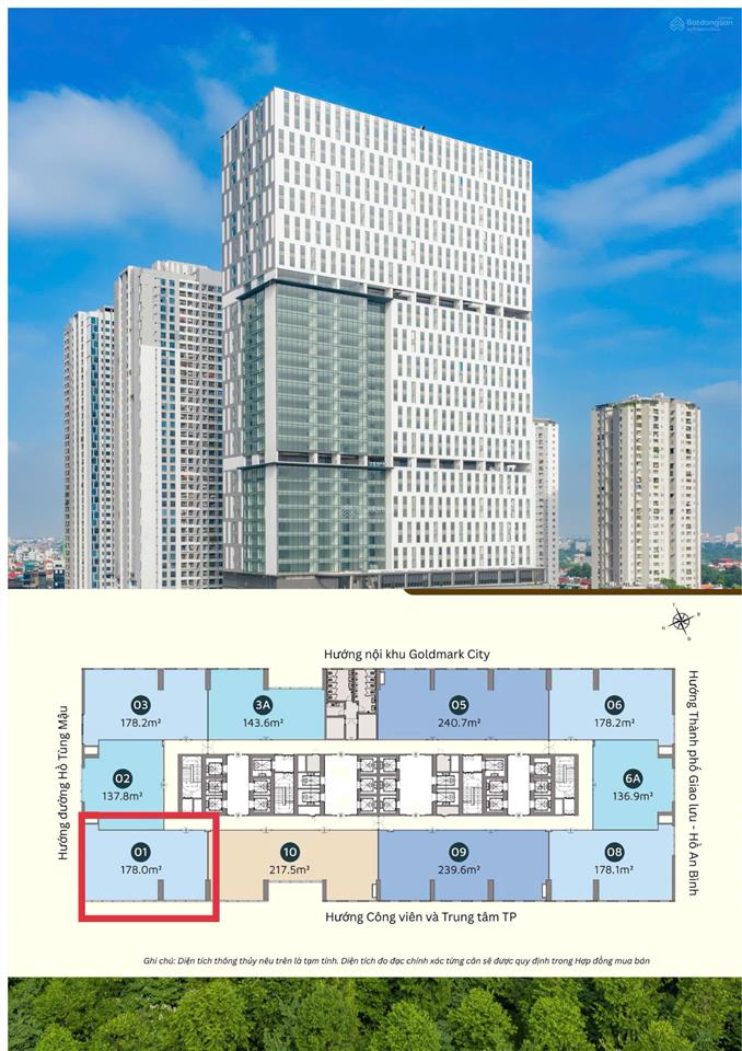 Sàn văn phòng goldmark city  đầu tư hot nhất gần mỹ đình