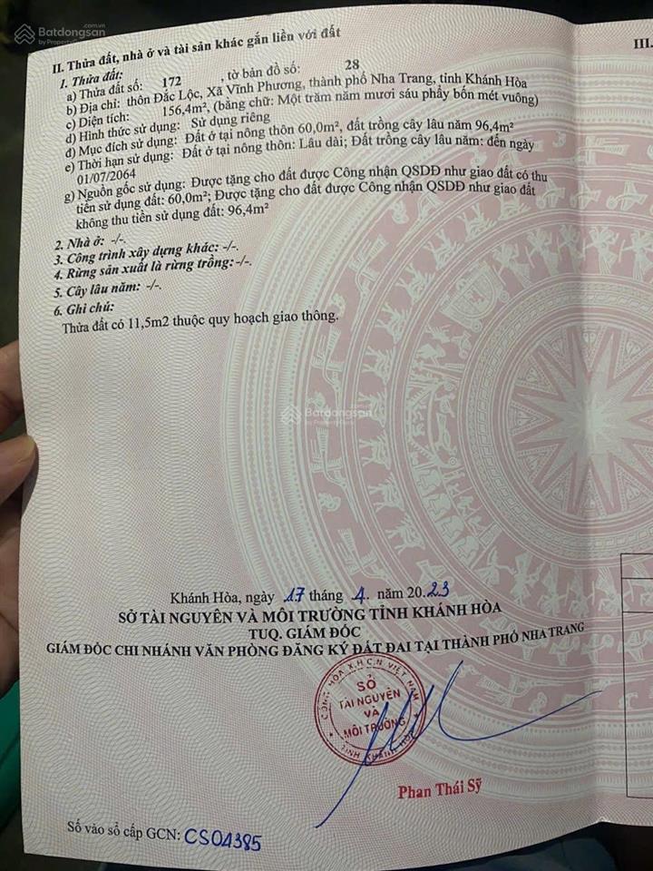 Bán đất nhà vườn bắc nha trang đắc phú, vĩnh phương, 1,425 tỷ, 156.5m2, mặt tiền siêu đẹp, giá rẻ