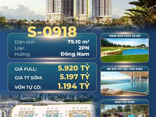 Qũy độc quyền 2pn view sân golf, biển siêu đẹp chỉ 67tr/m2