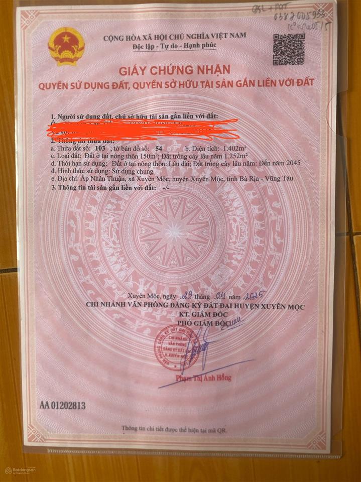 Bán đất tặng nhà cấp 4, tỉnh lộ 329 gần chợ xuyên mộc