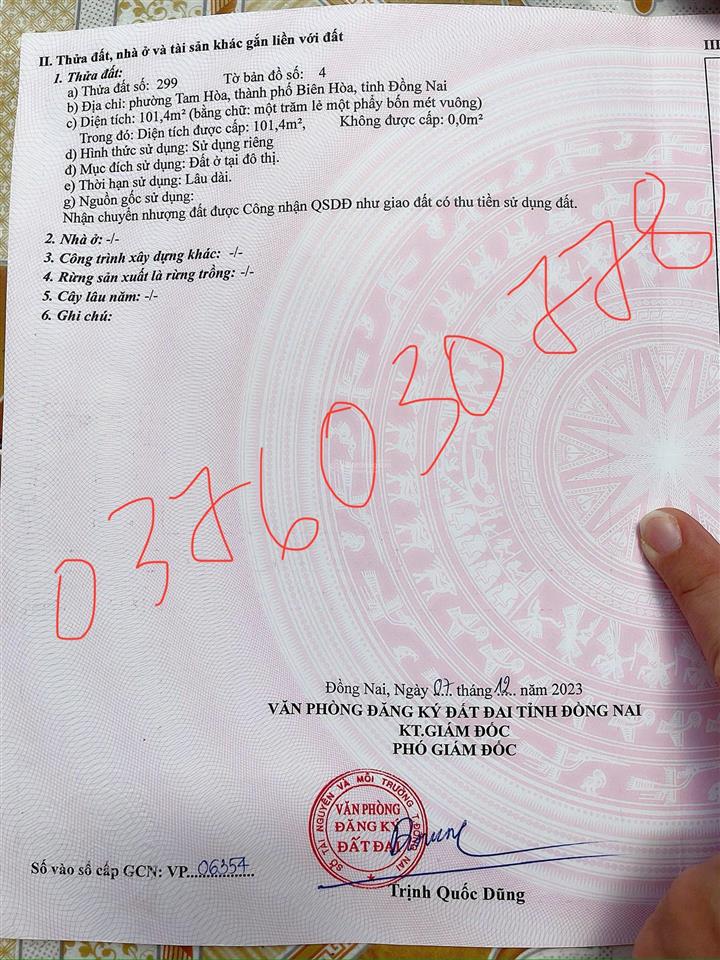 Đất thổ cư mặt tiền ngã 3 hẻm sau lưng bệnh viện đa khoa đồng nai