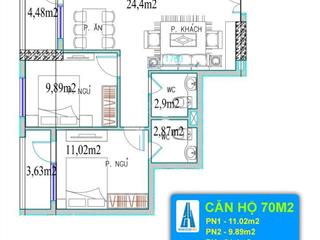 Bán căn 2pn2wc  17t vinaconex 3 nội thất cb 70m2 giá 6.36 tỷ (chuẩn giá)