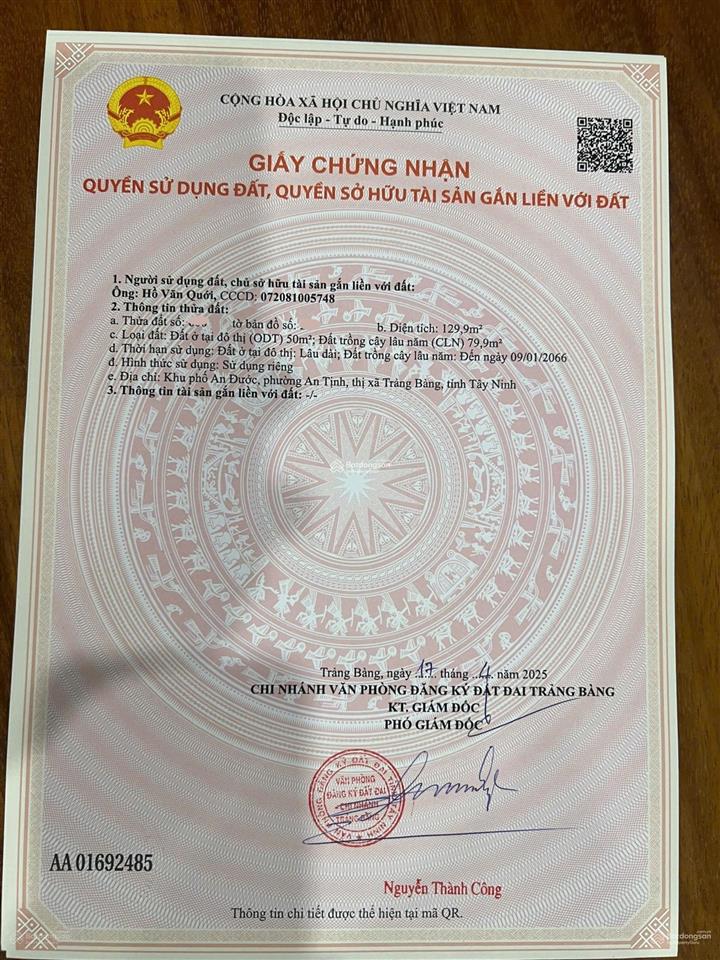 Bán nhà 130m2 giá 690tr ngay đặng văn trước, an tịnh, tây ninh