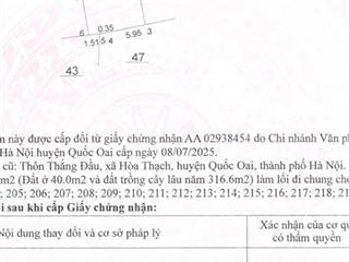 Bán đất tại xã phú cát, 2 tỷ, 100m2, mặt tiền 6m, ngõ rộng 6m, pháp lý đầy đủ