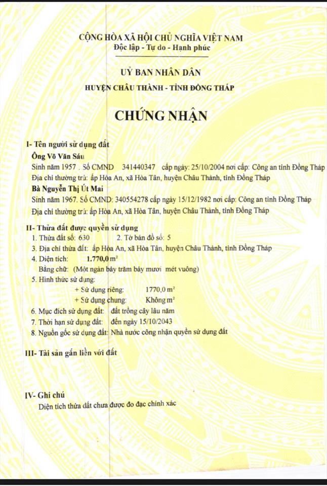 Nhà vườn 2000m2 chính chủ tại hòa tân, đồng tháp