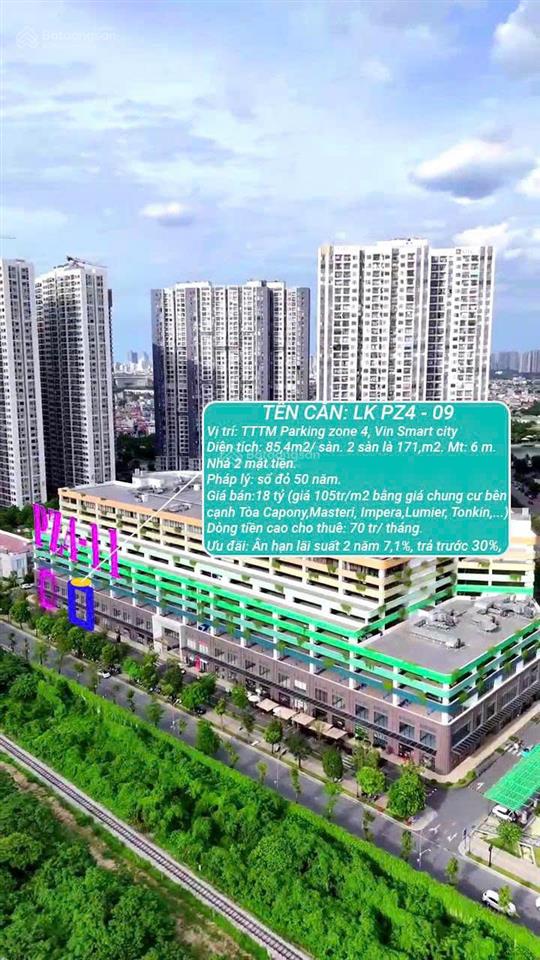 Mặt bằng đẹp  dòng tiền thật  kinh doanh 24/7 tại shophouse parking zone 4 vinhomes smart city