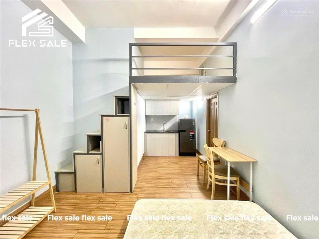 Phòng chdv full nội thất 25m2 có gác  gần hutech, ngoại thương, văn lang  quận bình thạnh.