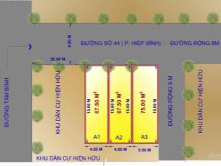Cần bán 3 lô đất mặt tiền đường , khu hbc thủ đức . vị trí gần chợ hiệp bình giá chỉ từ 6,75 tỷ