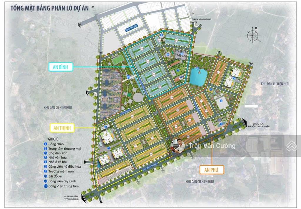Bán đất nền dự án khu đô thị đep nhất sông công, view kênh và công viên giá chỉ 1.7 tỷ/lô