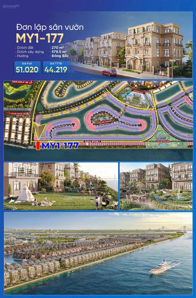 C. khấu 41% quỹ căn sl, đl dát vàng hoàng gia 180m2, 250m2, 450m2  4t vin vũ yên biển sau nhà