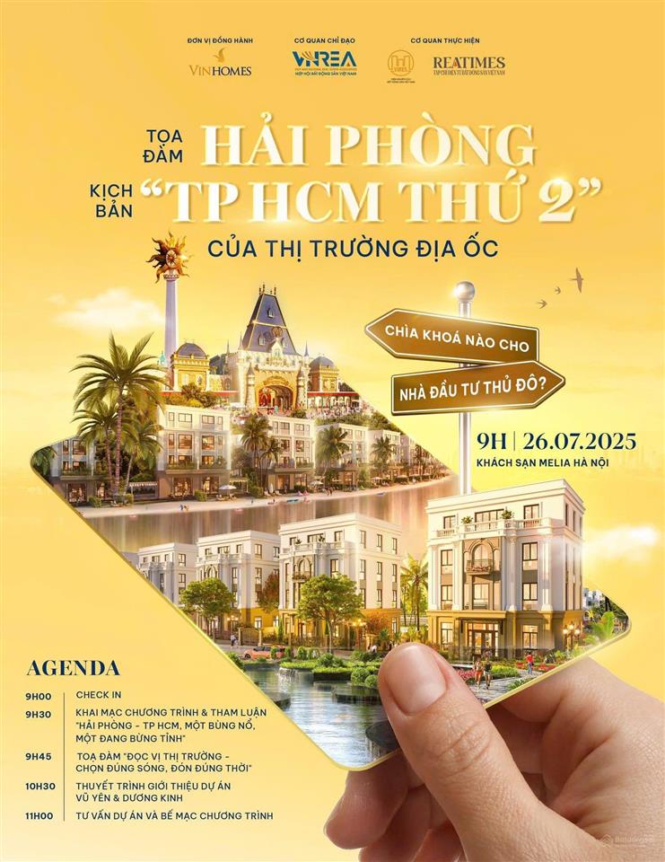 C. khấu 41% quỹ căn sl, đl dát vàng hoàng gia 180m2, 250m2, 450m2  4t vin vũ yên biển sau nhà