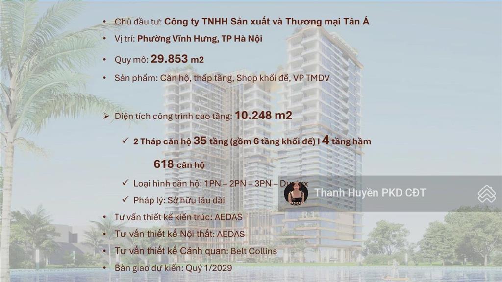Cc rivea hà nội  quỹ căn hiếm, 4 tầng hầm, tiêu chuẩn 5 sao trực tiếp cđt