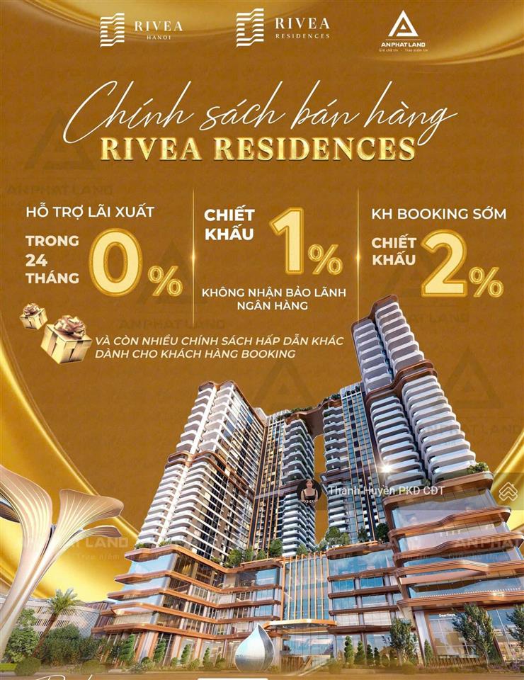 Cc rivea hà nội  quỹ căn hiếm, 4 tầng hầm, tiêu chuẩn 5 sao trực tiếp cđt