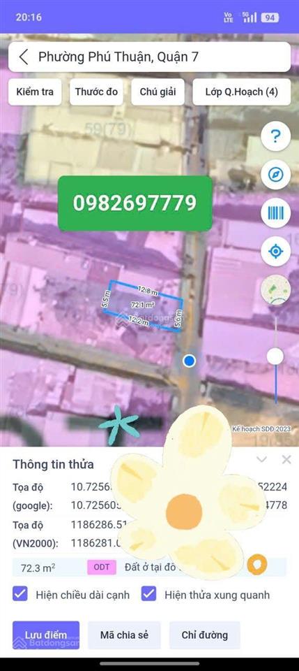 Q7 phú thuận, lô đất 73m2 vuông vức, hẻm ô tô đến cửa, liền kề kdc savimex ngọc lan đồng bộ