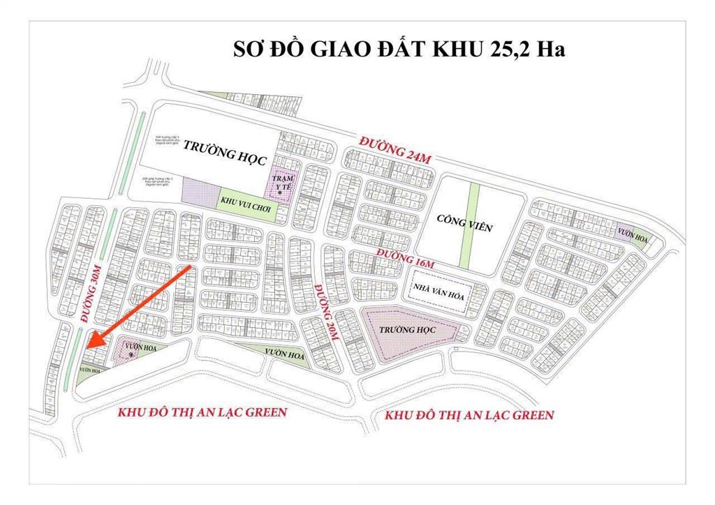 Chính chủ bán lô 60m2 mặt tiền 4m khu 25.2ha vân canh gần công viên lớn và trường học giá tốt nhất