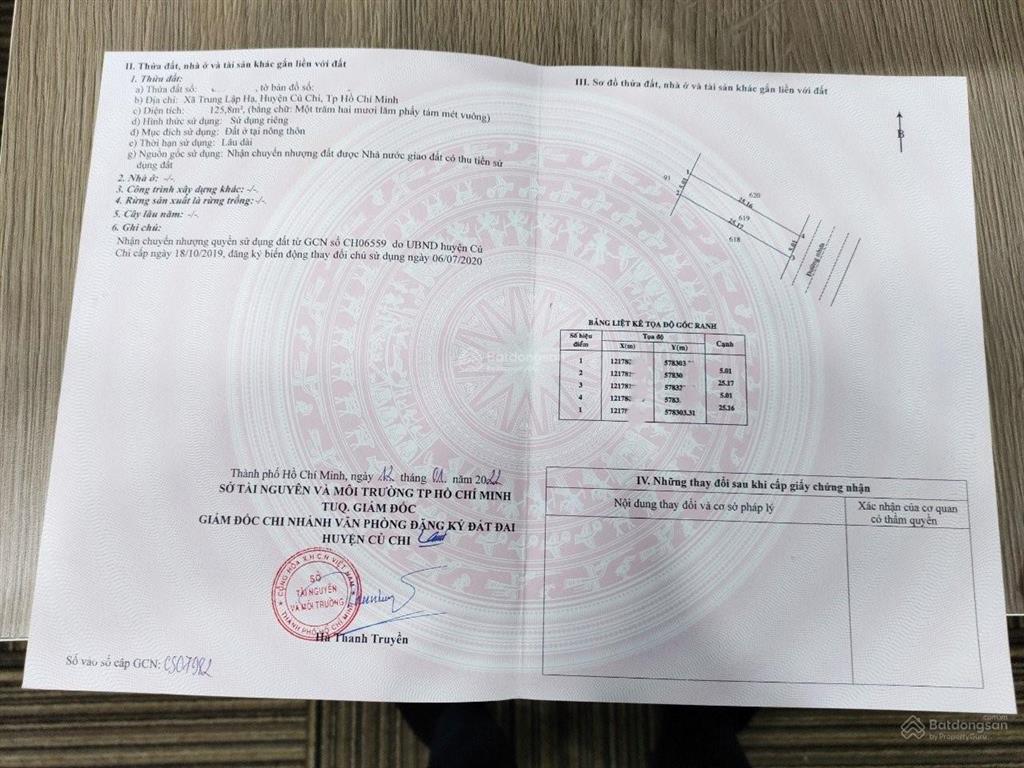 Cắt lỗ 200tr bán gấp 900 triệu thổ cư 5x25=125m2, sổ riêng, gần chợ trung lập hạ, dân cư hiện hữu