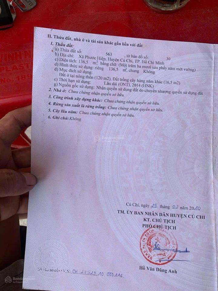 Chính chủ bán nhà cấp 4 đường cây trôm mỹ khánh, củ chi 5x27=136m2, xây kiên cố shr giá 1 tỷ 1, tl