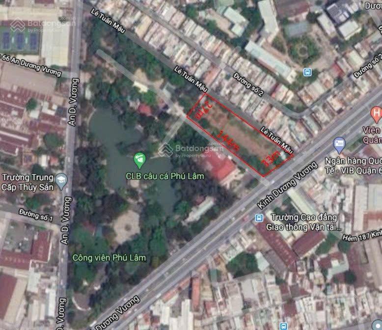 Bán nhà góc 2 mặt tiền 170 kinh dương vương, p13, quận 6, ngay công viên phú lâm (4327m2) giá rẻ