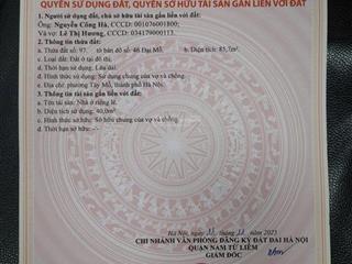 Bán đất 86m2 tại quang tiến,nam từ liêm, 5 phút sang sân mỹ đình giá có 15,2 tỷ, xe tải đỗ cửa .