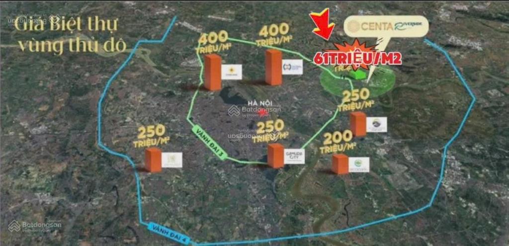 Biệt thự vip vị trí đẹp giá gốc cđt tại dự án centa rvs, nh hỗ trợ 70%, ân hạn tới 18t, miễn 24t dv