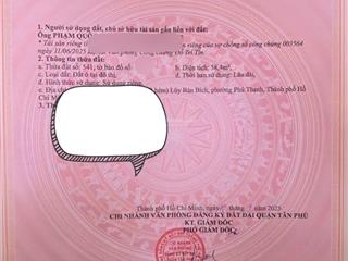 Bán đất hxh sát mt luỹ bán bích, dt60m2 giá chỉ 5.75 tỷ