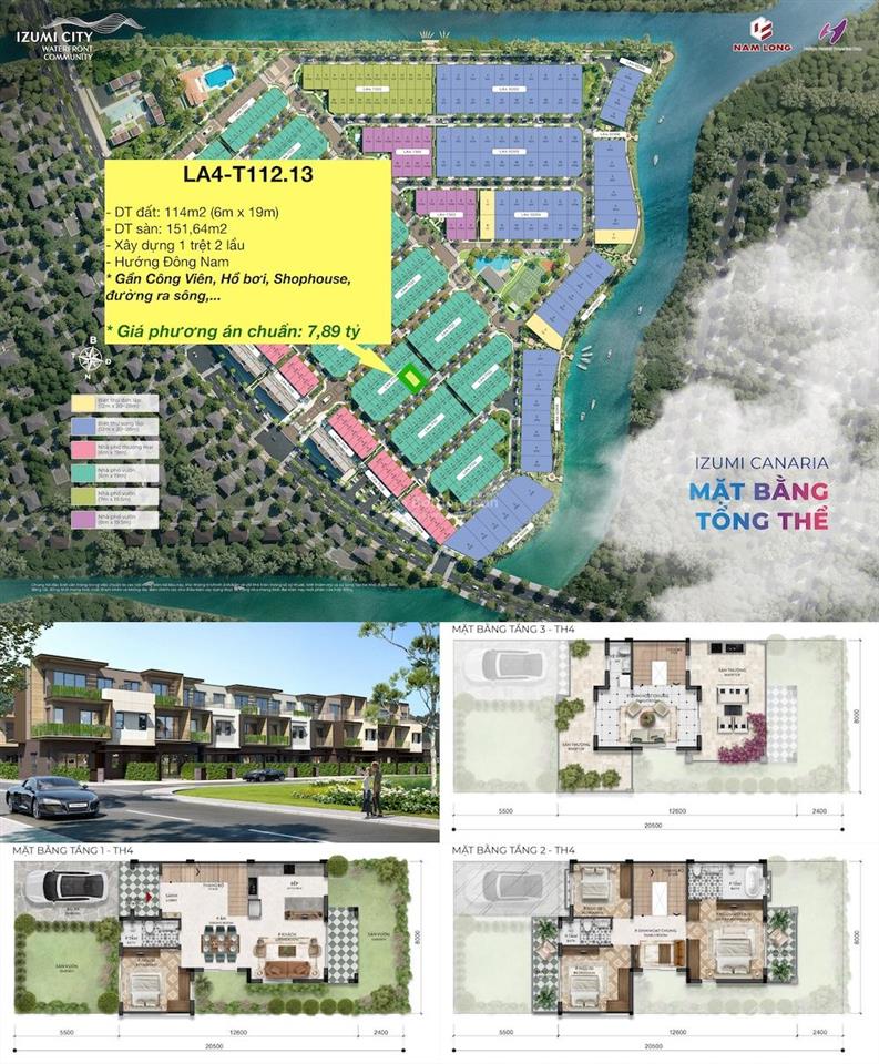 Mua trực tiếp từ nam long, nhà phố 2 mặt tiền khu canaria mới nhất izumi city. t. toán từ 12  36th