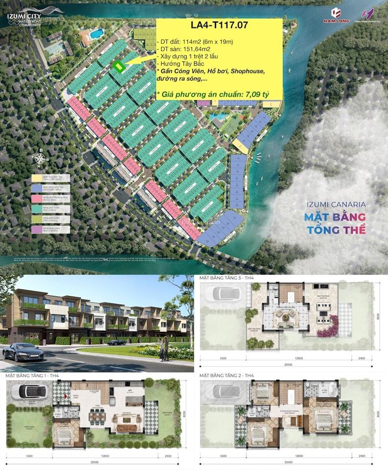 Mua trực tiếp từ nam long, nhà phố 2 mặt tiền khu canaria mới nhất izumi city. t. toán từ 12  36th