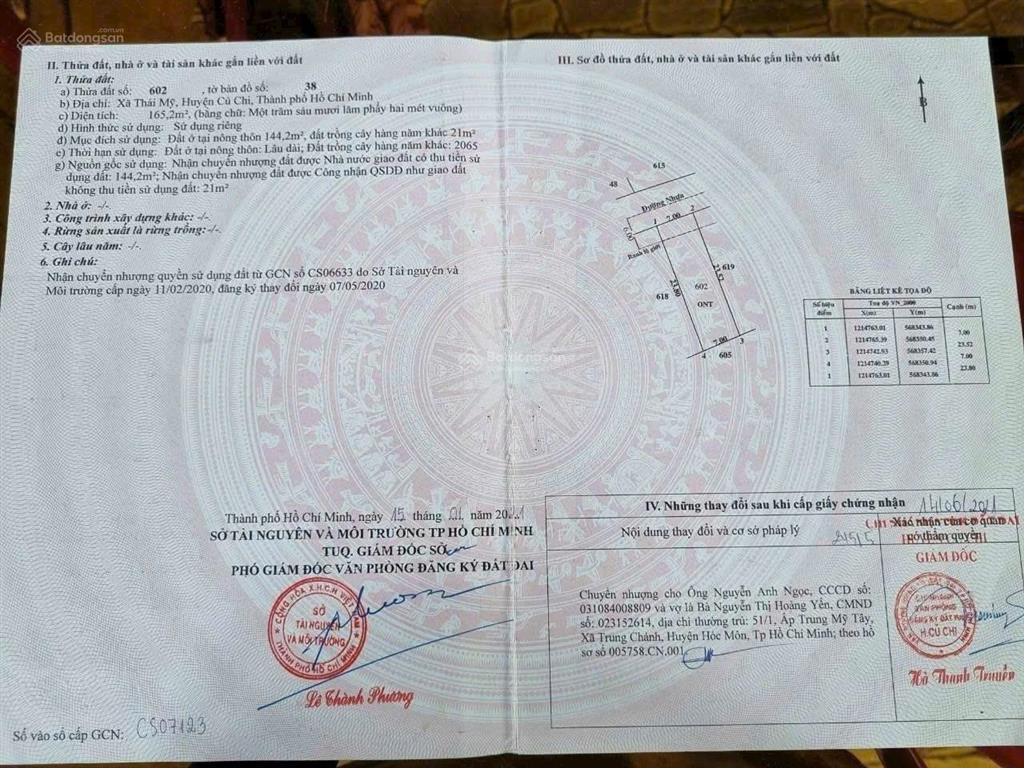 Dt7x23 thổ cư)giá 1ty350 bớt lộc lá mặt tiền đường nhựa,,khu dân cư đông đúc. hà thảo0909 362 ***