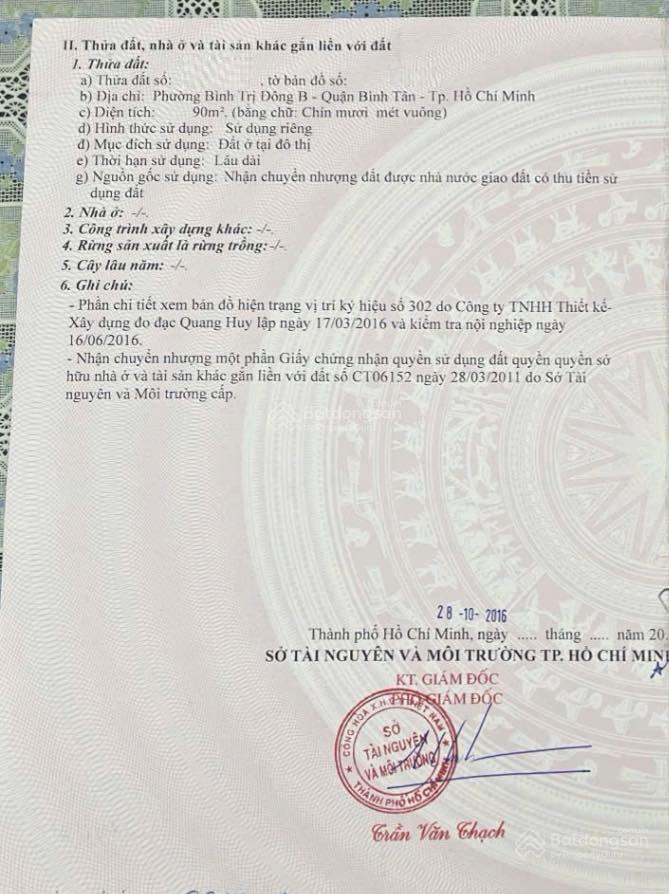 Bán đất mặt tiền khu tên lửa, 4 x 22.5m, 9.3 tỷ. gần công viên (tín hưng)