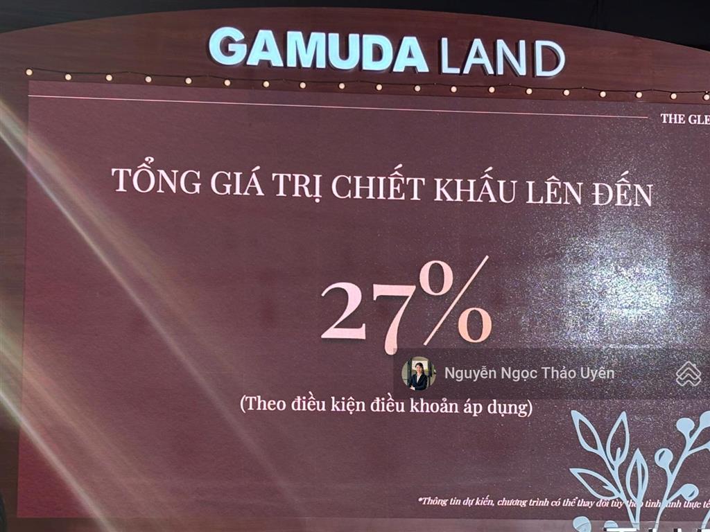 The glen  ck 29%, 3 option thanh toán, dt 419m2 giá 23ty1