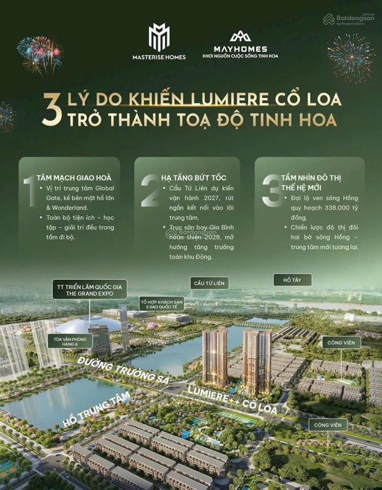 Mở bán 2 toà căn hộ hàng sang lumie seri vinhomes cổ loa