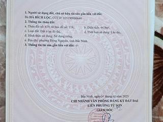 Bán đất tại đồng kỵ, từ sơn, bắc ninh, 1,2 tỷ, 44,9m2, view đẹp, nhiều tiện ích