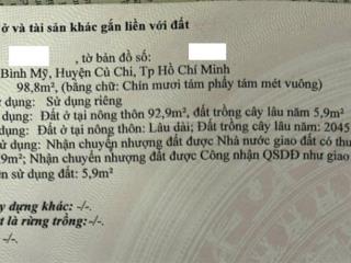 Bán đất 99m2, 2,1 tỷ tại huỳnh thị dần, bình mỹ, củ chi0931 272 ***