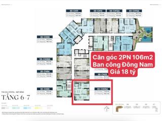 Căn góc 106m2 ban công đông nam, view tiện ích nội khu, giá 18 tỷ, toà noble crystal tây hồ